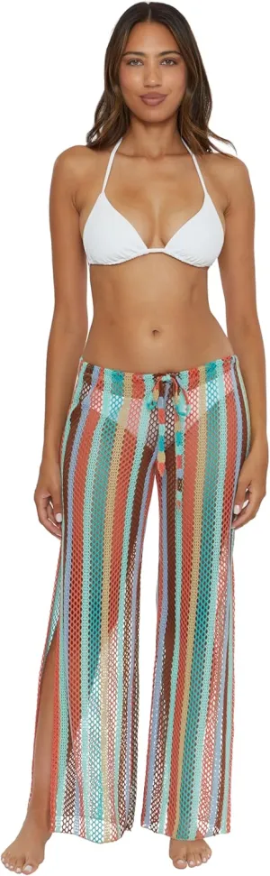 BECCA womens Paradise Crochet Pants, Casual, Wide Leg, Beach Cover Ups for Women