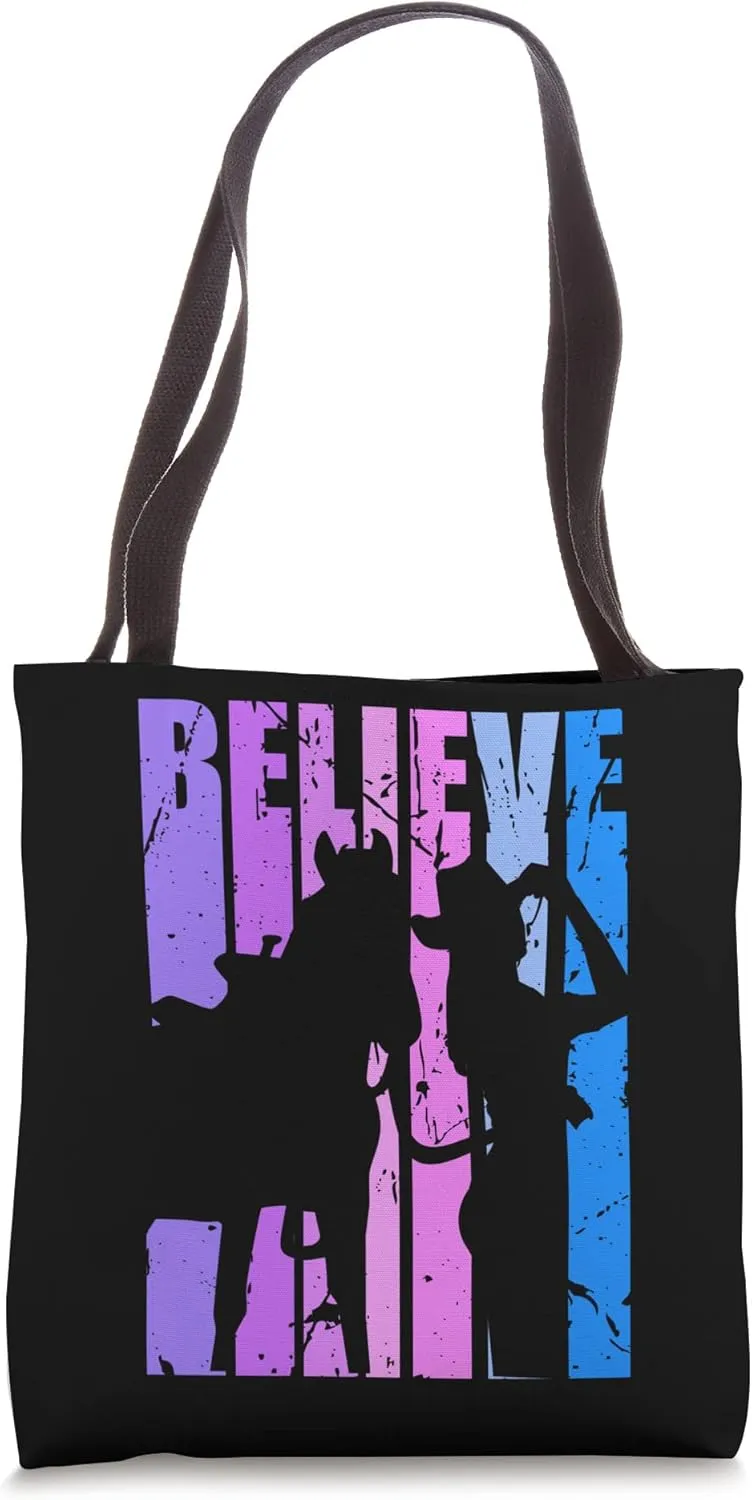 Believe Cowgirl And Horse Lover Rides Horses Riding Saddle Tote Bag