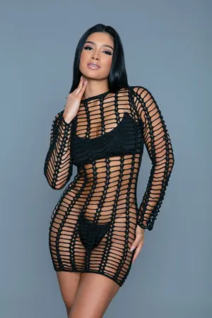 Black Carson Crochet Cover Up