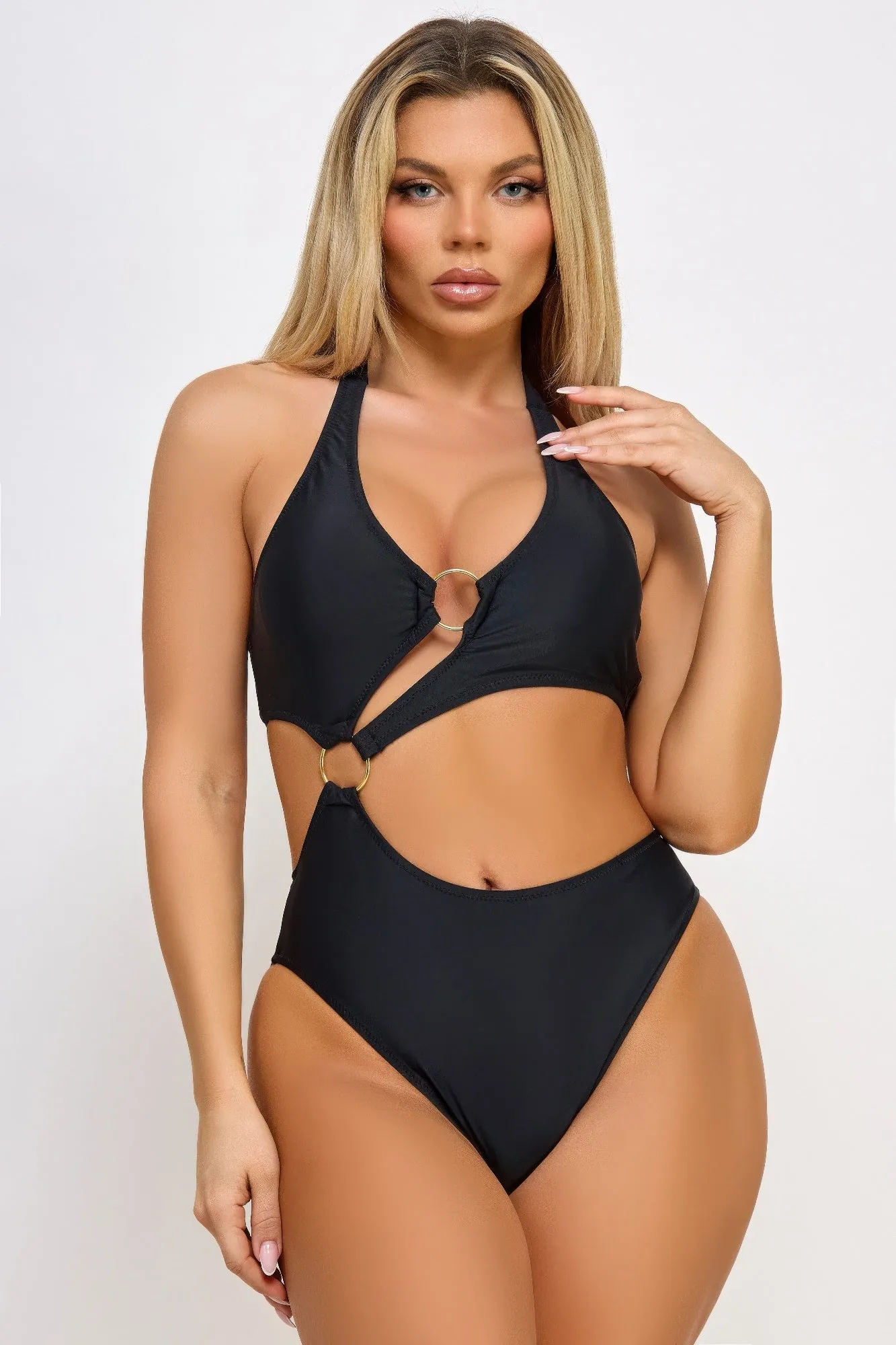 Black Sexy Front Opening Design Lorelei One-piece Swimsuit