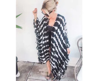 Black TieDye Kimono Cover Up