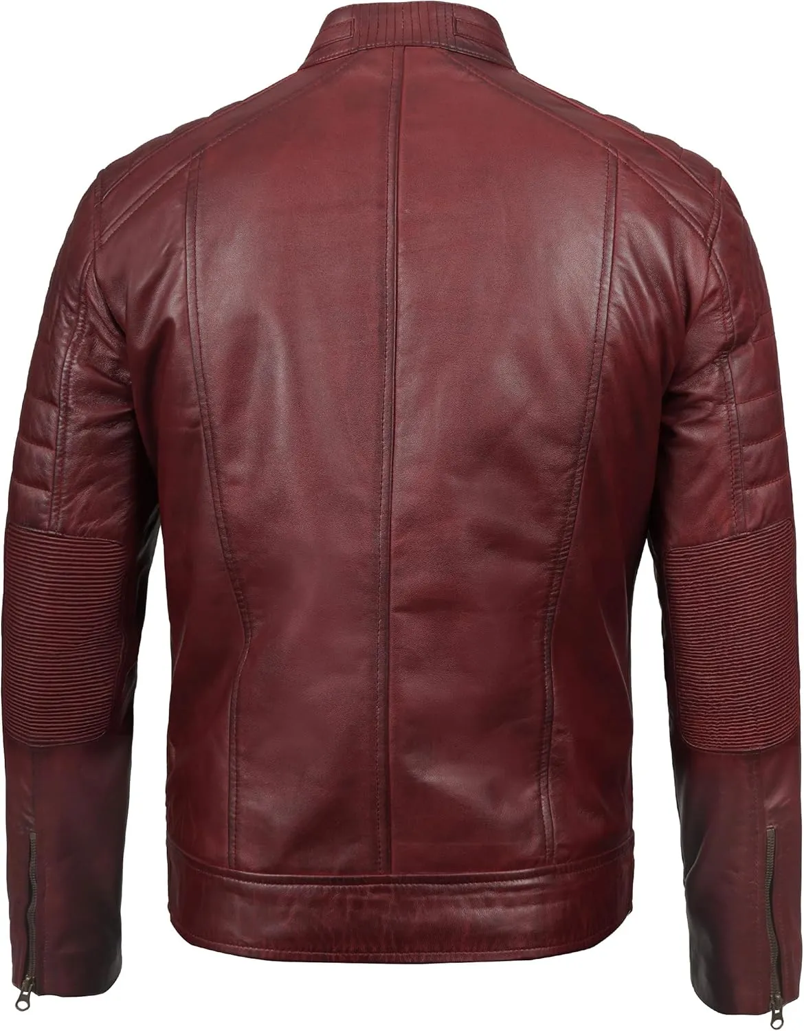 Blingsoul Real Lambskin Men's Leather Jackets - Cafe Racer Style Premium Leather Jacket Men