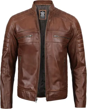 Blingsoul Real Lambskin Men's Leather Jackets - Cafe Racer Style Premium Leather Jacket Men
