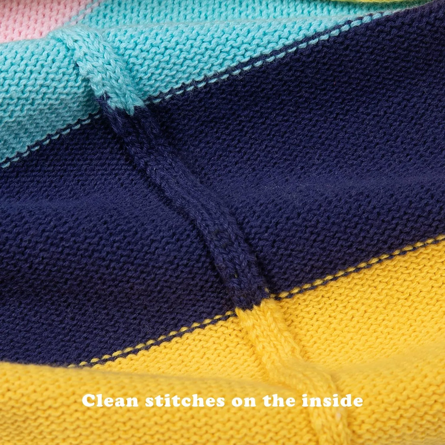 BOBOYOYO Girls Cute Cardigan 100% Cotton Rainbow Kids Cardigan Sweater Button up Striped Knit Cardigan Children for 5-12 Y