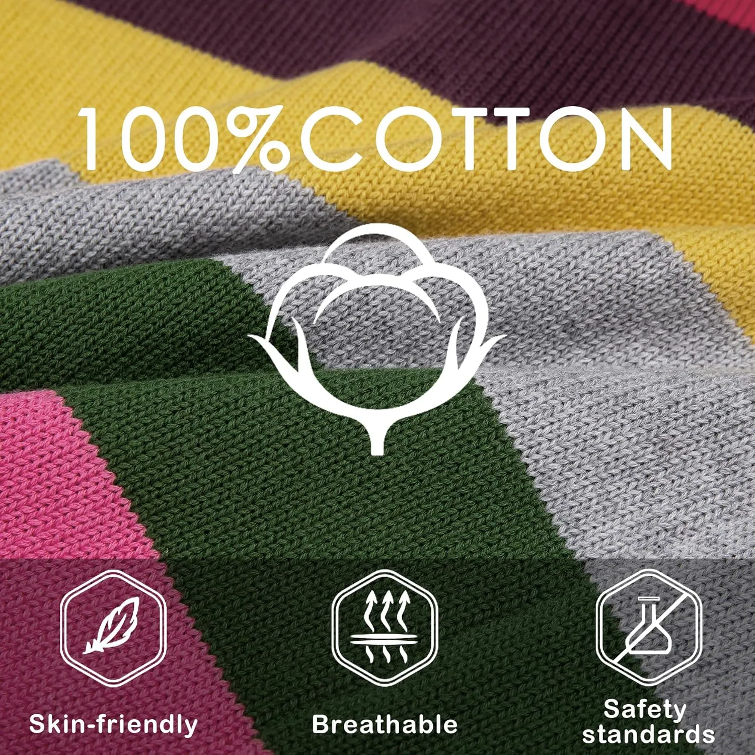 BOBOYOYO Girls Cute Cardigan 100% Cotton Rainbow Kids Cardigan Sweater Button up Striped Knit Cardigan Children for 5-12 Y