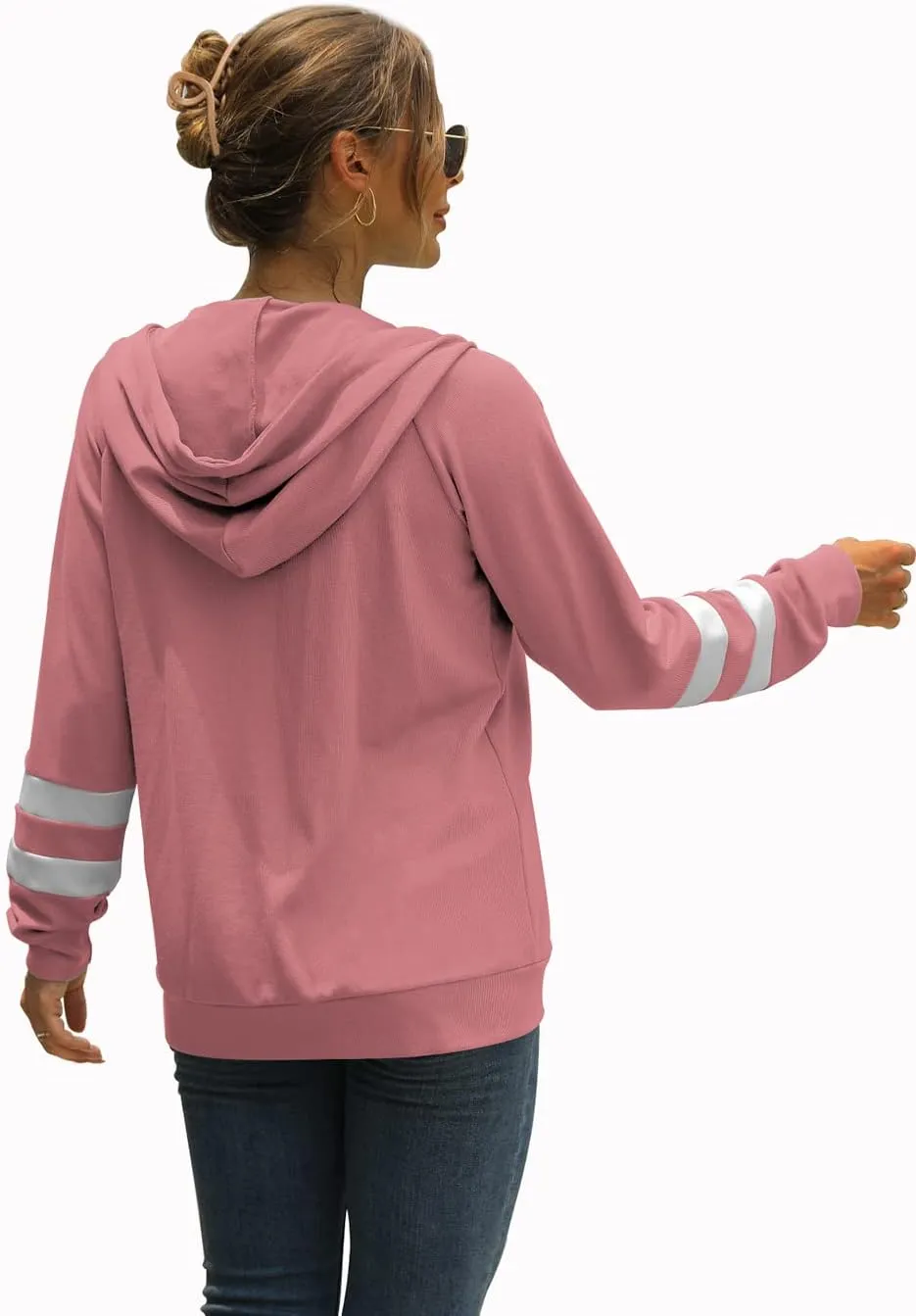 Bofell Womens Active Long Sleeve Zip Up Hoodies with Pocket Hooded Sweatshirts Jackets
