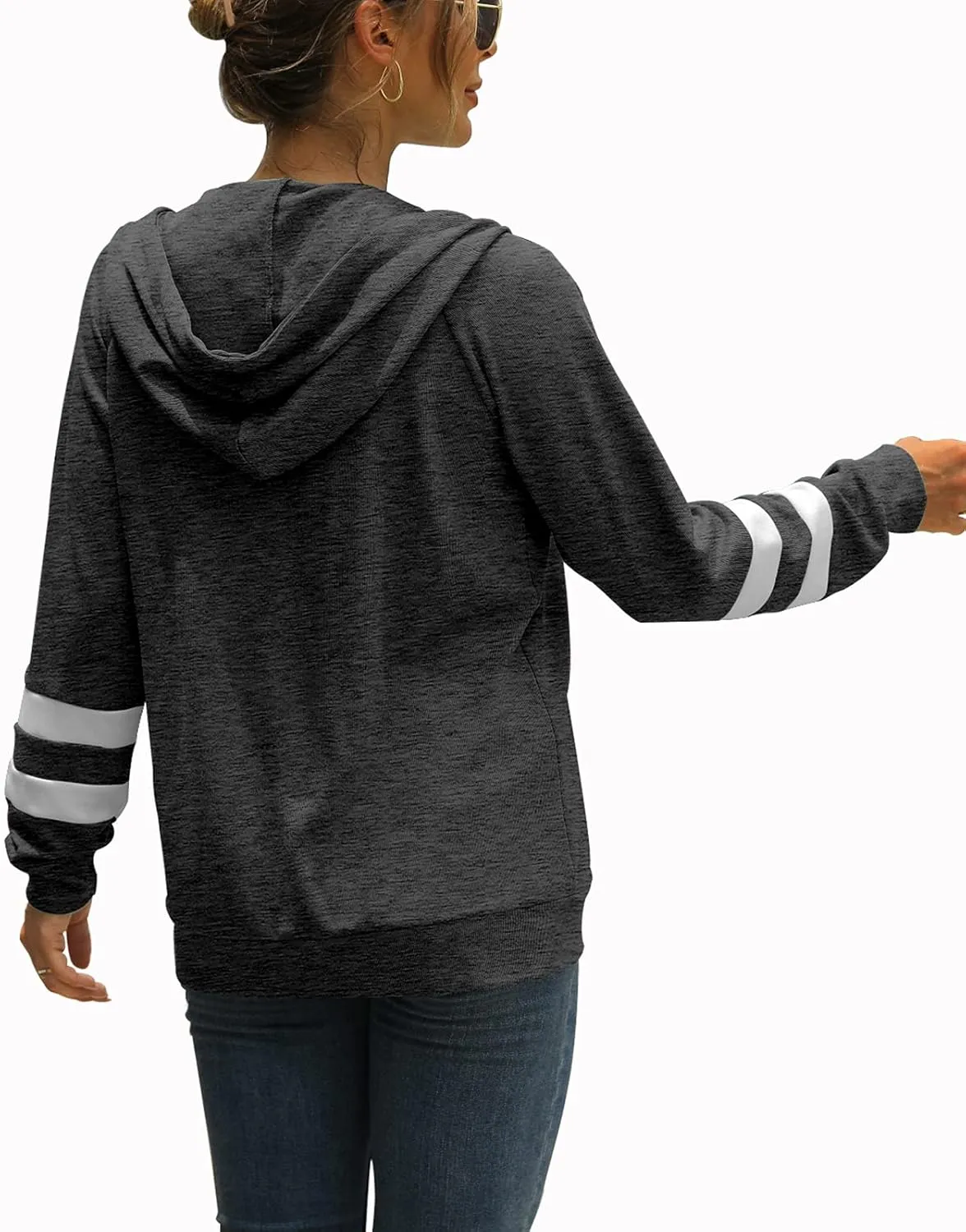 Bofell Womens Active Long Sleeve Zip Up Hoodies with Pocket Hooded Sweatshirts Jackets
