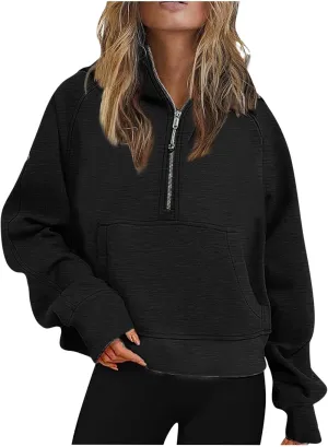 Ceboyel Women Oversized Hoodies 2023 Trendy 1/4 Zip Sweatshirt Pullover Long Sleeve Shirt Y2K Fall Fashion Outfits Clothing