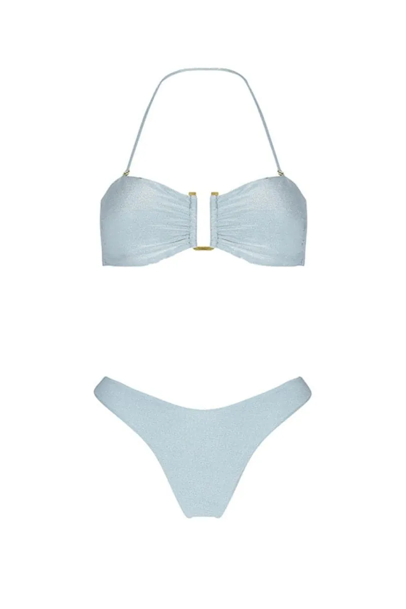 CELESTE BANDEAU TOP AND HIGH LEG BOTTOM BIKINI
