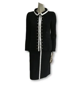 Chanel 04P Black Wool Silk 2-piece suit F 36 UK 8 US 4 S LADIES