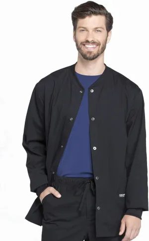 Cherokee Men's Medical Scrub Jacket Snap Front with Long Sleeve WW360
