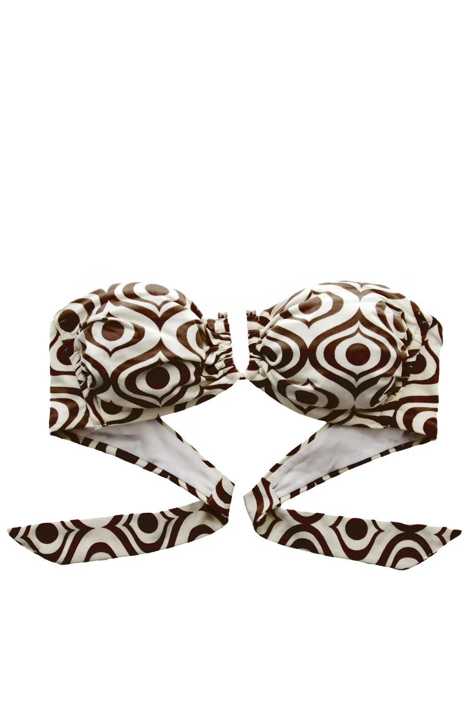 CIGNO Brown Bordeaux Bandeau Bikini