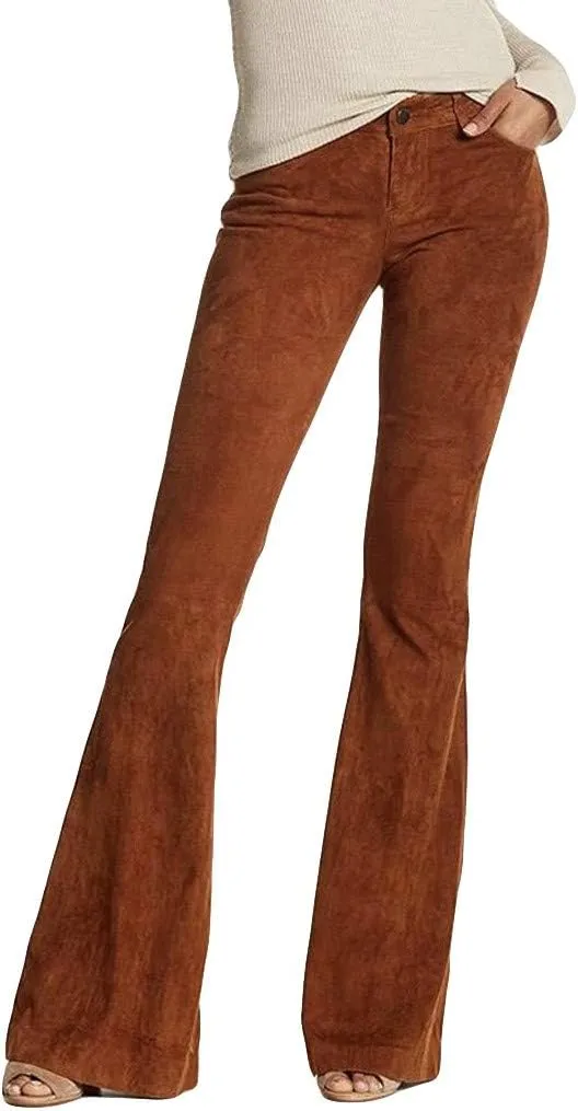 Comfy Yoga Pants High Waist Solid Flare Pants Stretchy Bell Bottom Trousers Plus Size
