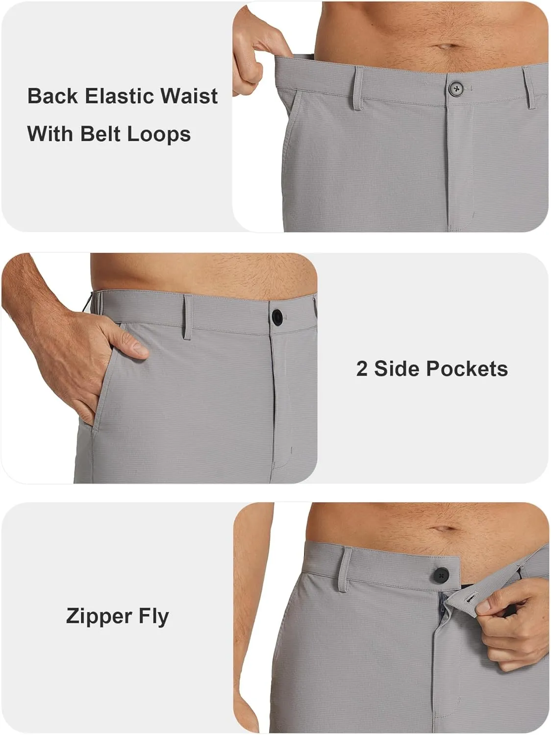 COOFANDY Men's Casual Pants Classic Fit Flat Front Pants Lightweight Elastic Waist Golf Trousers with Pockets