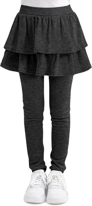 Cooraby 1/2/3 Pack Girls Leggings Toddler Girl Pants School Uniform Pants Warm Stretchy Skirt Leggings for Girls 2-14 Years