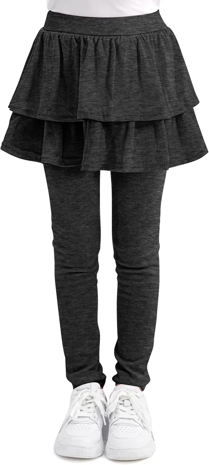 Cooraby 1/2/3 Pack Girls Leggings Toddler Girl Pants School Uniform Pants Warm Stretchy Skirt Leggings for Girls 2-14 Years