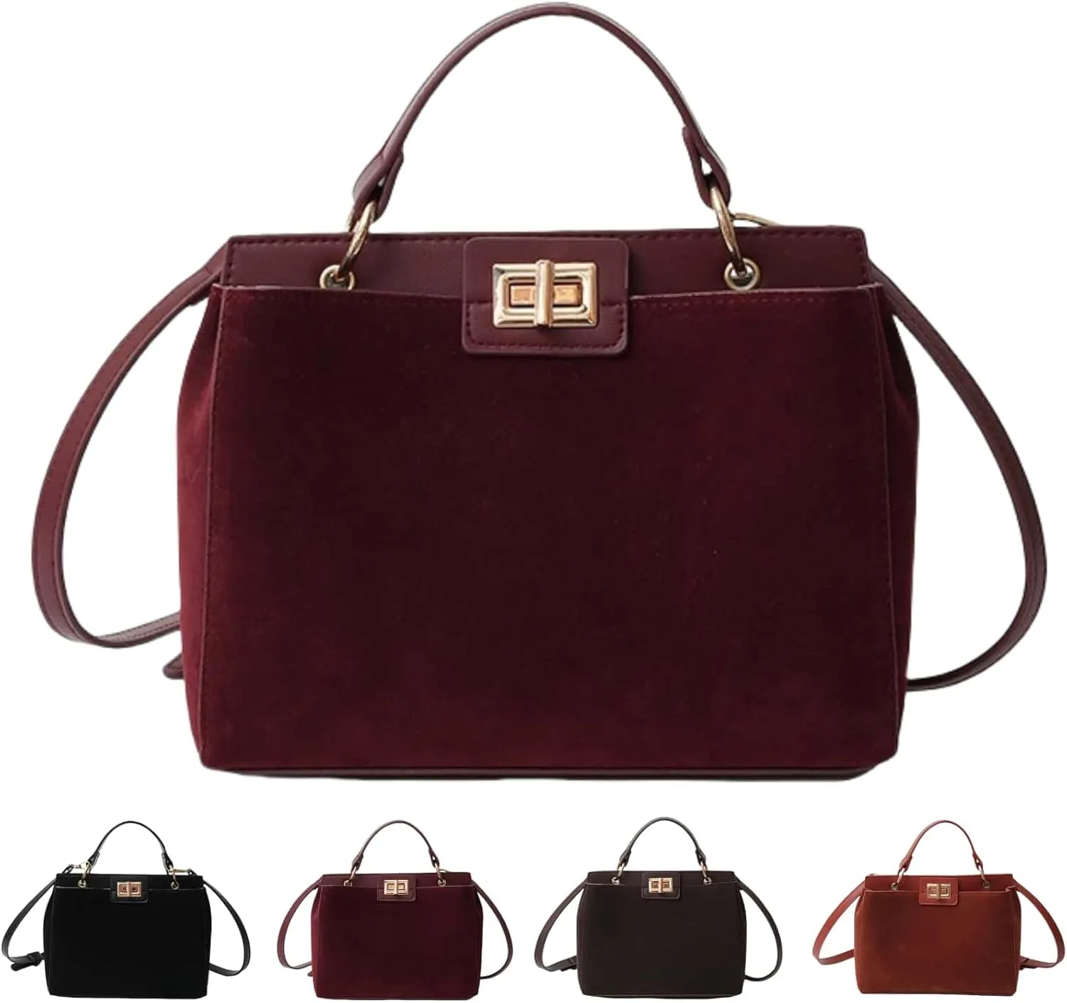 Crossbody Bags for Women Trendy Fashion Elegant Suede Handbag Shoulder Bag Daily Versatile Large Bucket Purse Travel