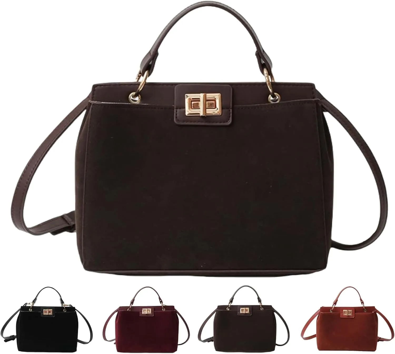 Crossbody Bags for Women Trendy Fashion Elegant Suede Handbag Shoulder Bag Daily Versatile Large Bucket Purse Travel