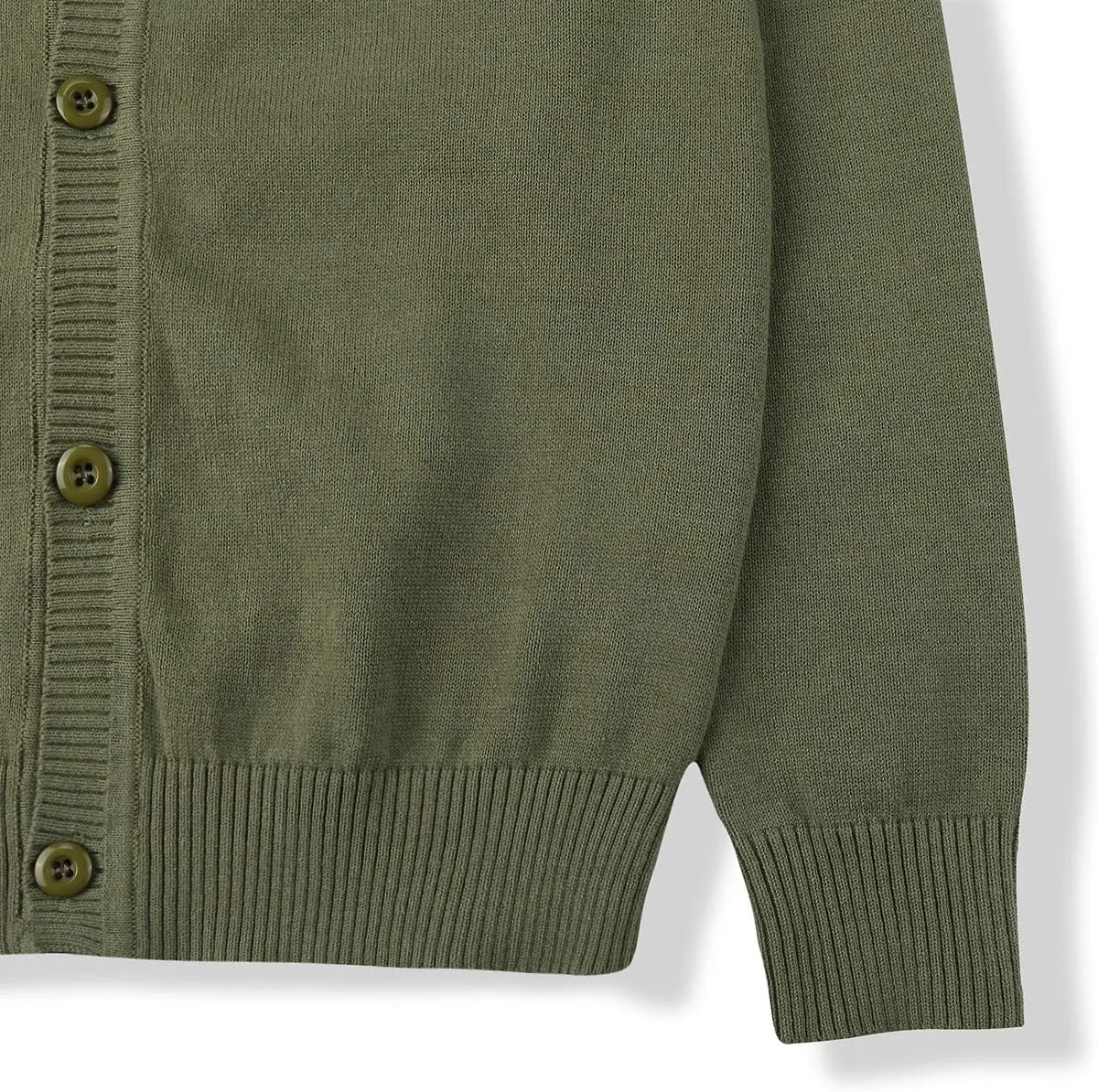 CUNYI Boys' Button-up Cardigan with Elbow Patches V-Neck Cotton Knit Sweater Casual Outerwear