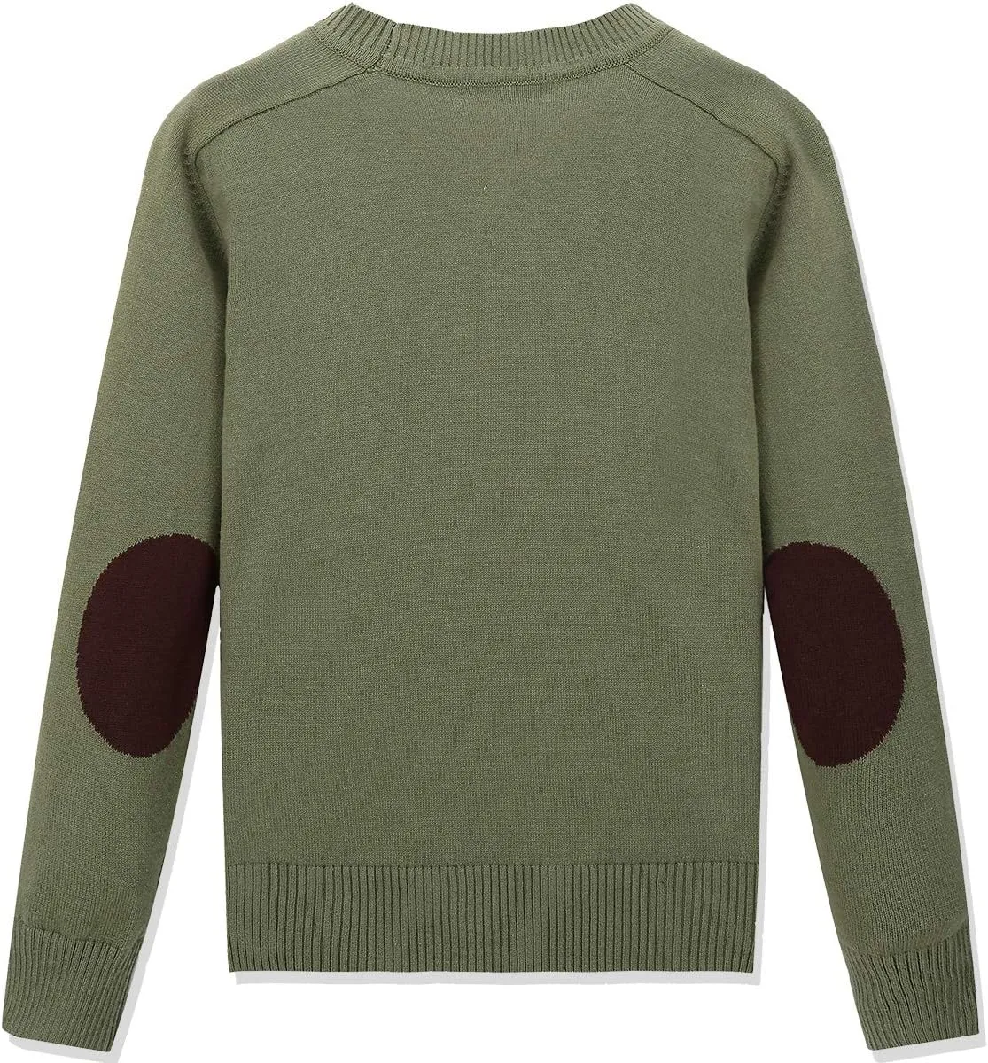 CUNYI Boys' Button-up Cardigan with Elbow Patches V-Neck Cotton Knit Sweater Casual Outerwear
