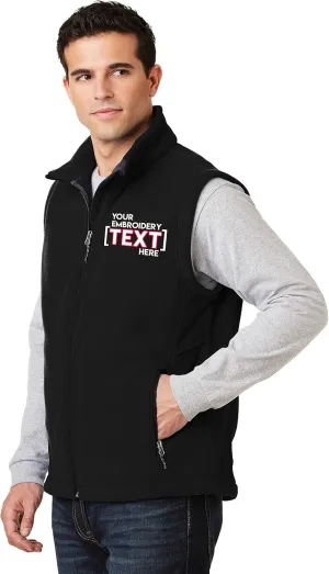 Custom Embroidered Fleece Vest for Men - Add Your Text - Embroidery Zip Up Sleeveless Jacket