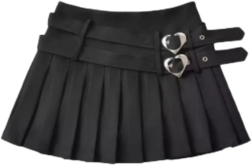 Cute Core Skirt Preppy Skirt with Belt Mini Skirt for Women Y2k Skirt Cutecore Cloth Pleated Mini Skirts