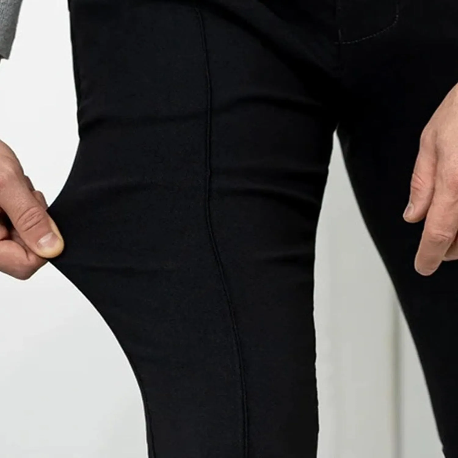 DGHM-JLMY Mens Solid Color Business Slim Pants Stretch Regular Slim Fit Casual Trousers Fashion Chino Pants