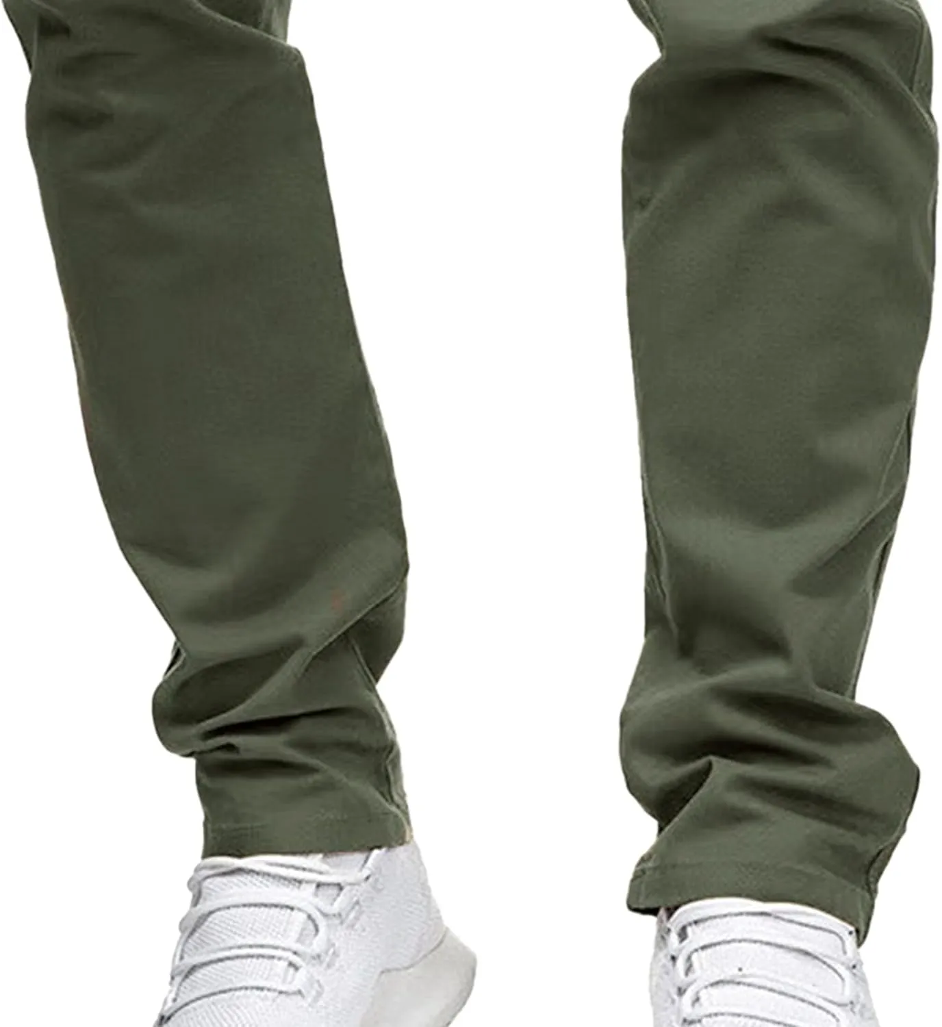DGHM-JLMY Mens Solid Color Business Slim Pants Stretch Regular Slim Fit Casual Trousers Fashion Chino Pants