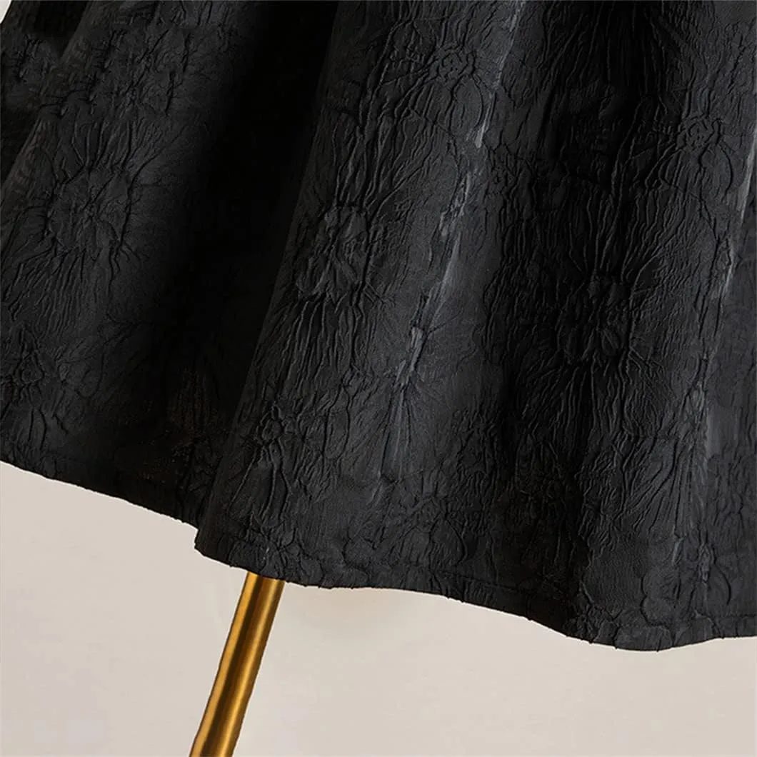 Disimlarl Spring Summer Vintage Skirt Women High Waist Pleated Black Midi Skirts