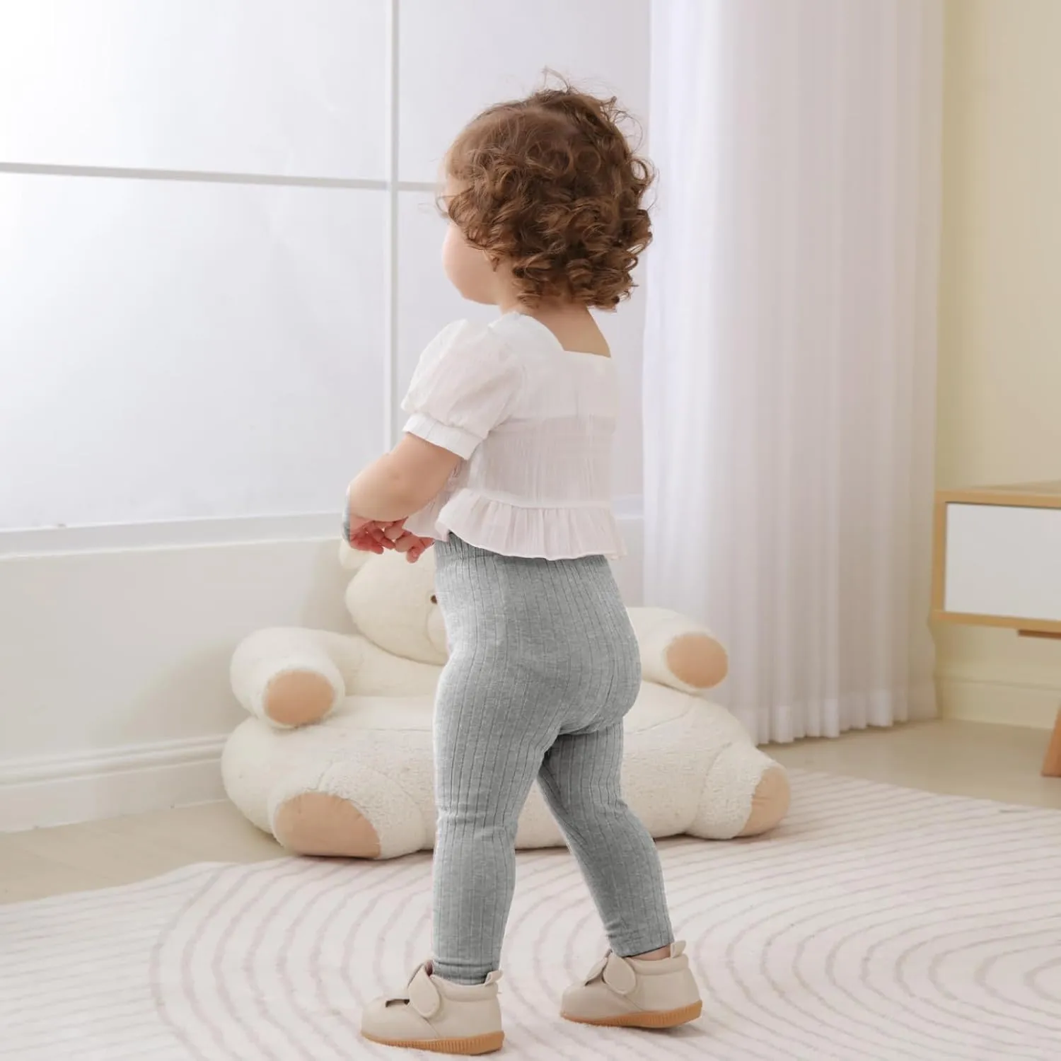 DREAM BUS Baby Girl Boy Pants Toddler Leggings Solid Ribbed Toddler Sweatpants Infant Newborn Leggings Baby Boy Jogger Pants