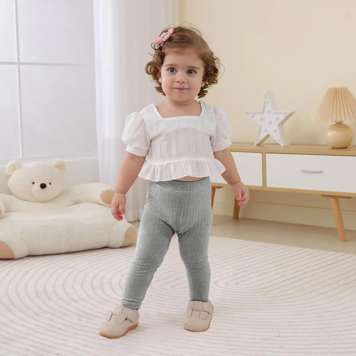 DREAM BUS Baby Girl Boy Pants Toddler Leggings Solid Ribbed Toddler Sweatpants Infant Newborn Leggings Baby Boy Jogger Pants