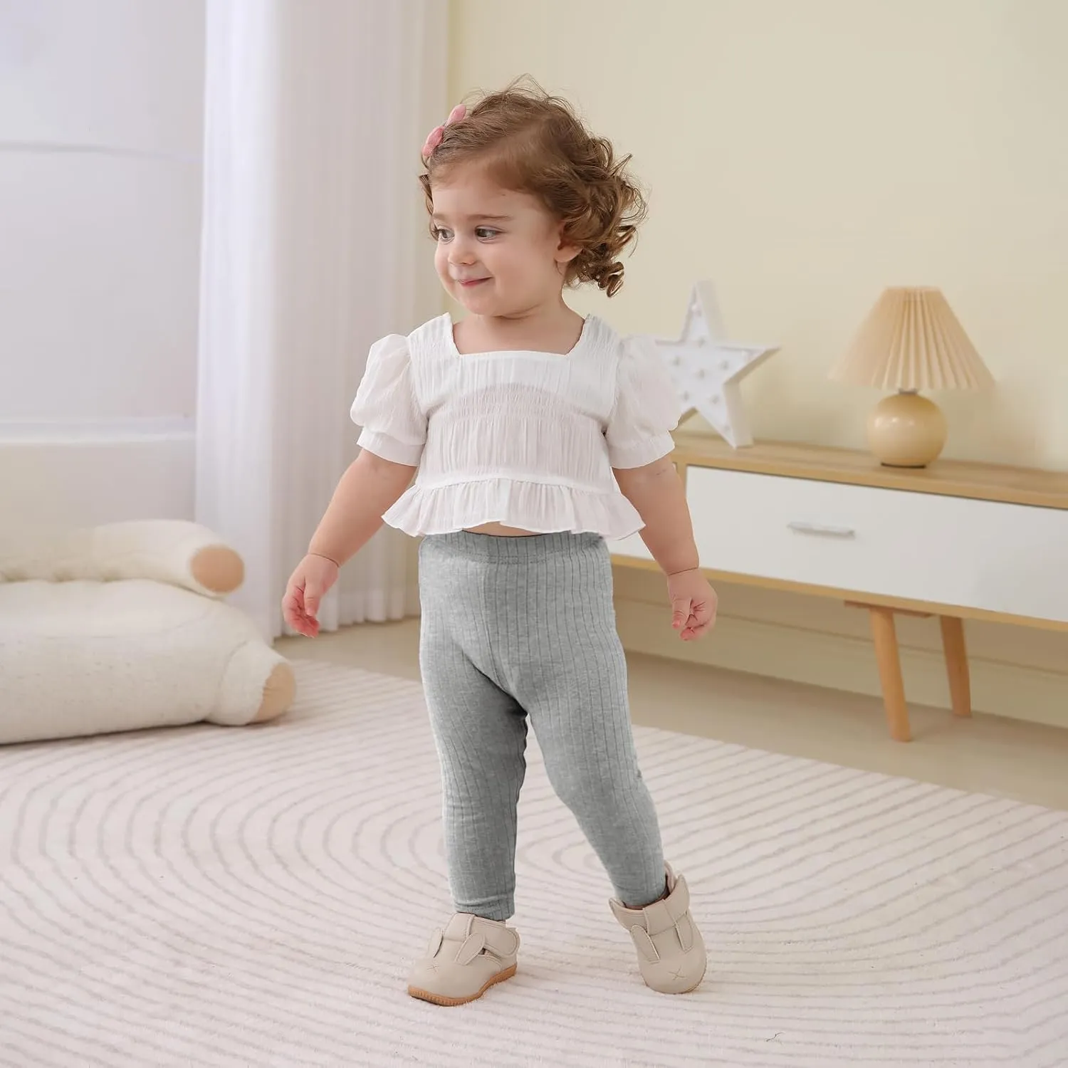 DREAM BUS Baby Girl Boy Pants Toddler Leggings Solid Ribbed Toddler Sweatpants Infant Newborn Leggings Baby Boy Jogger Pants