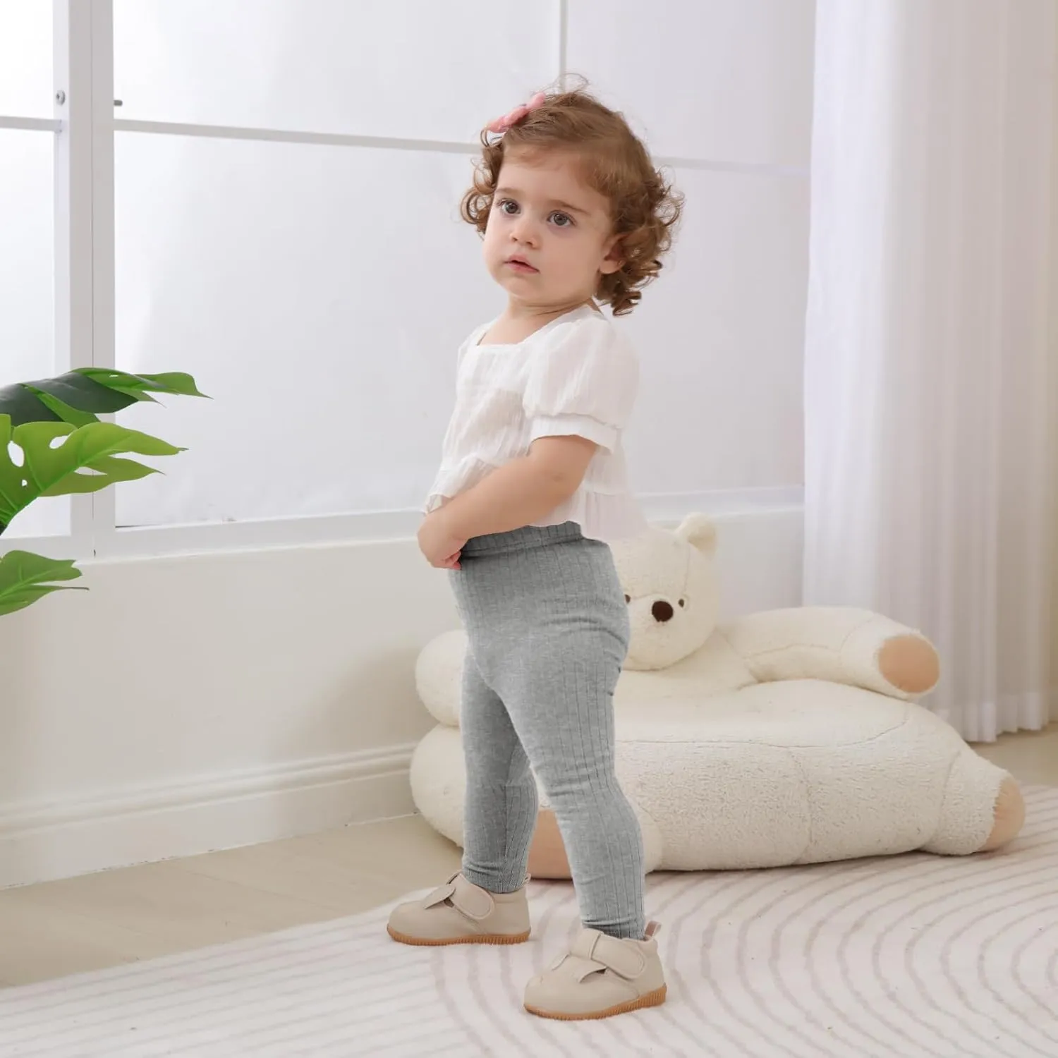 DREAM BUS Baby Girl Boy Pants Toddler Leggings Solid Ribbed Toddler Sweatpants Infant Newborn Leggings Baby Boy Jogger Pants