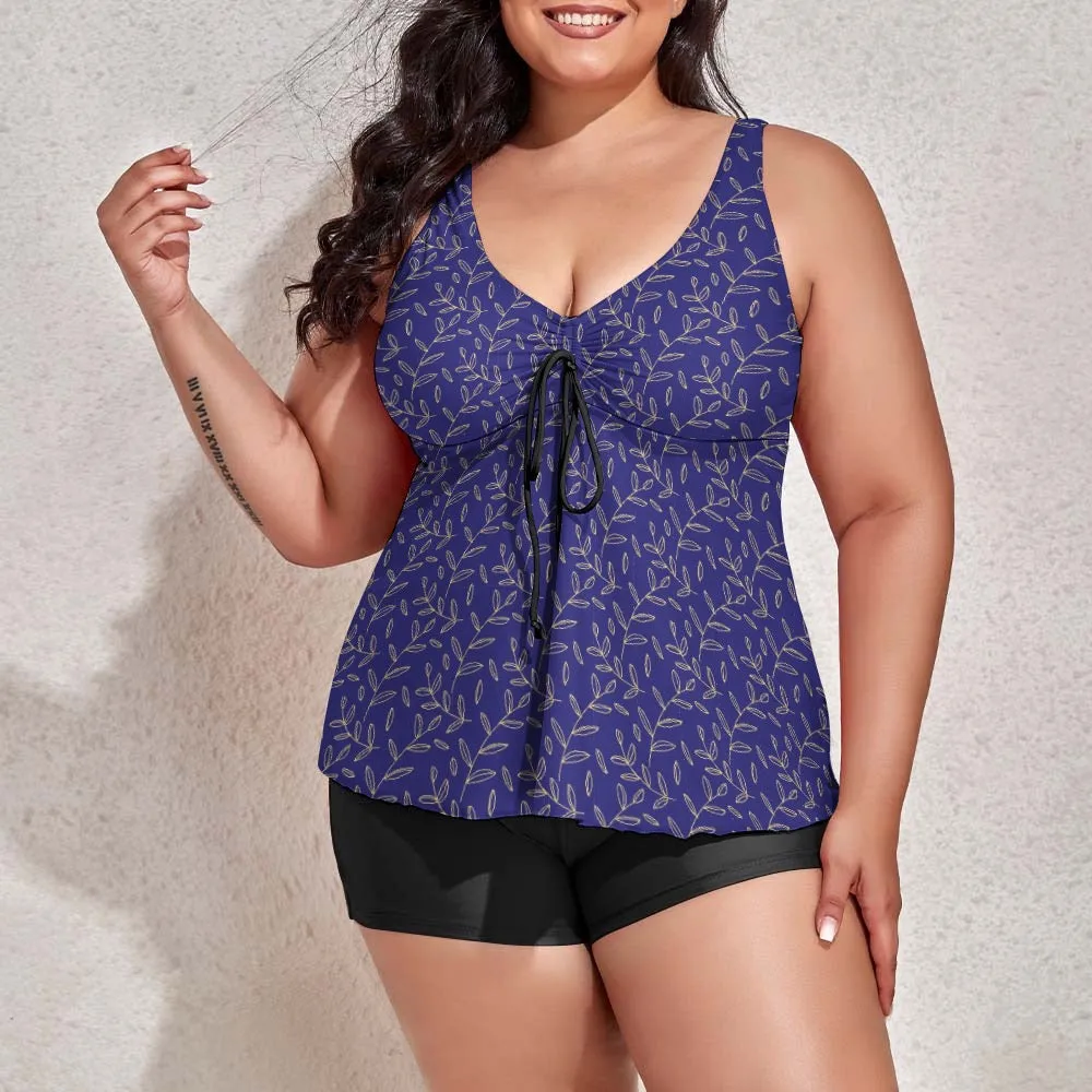 E&E Signature Pink Women's split swimsuit. Plus Size Bathing suit.