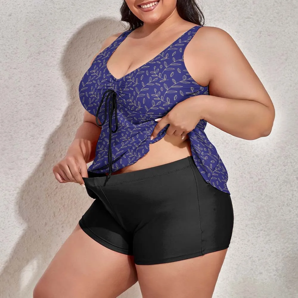 E&E Signature Pink Women's split swimsuit. Plus Size Bathing suit.