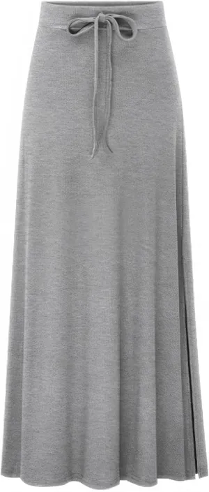 ebossy Women's Stretchy Rib Knit Long Skirt High Waist Side Slit Solid Slim Spring Fall Maxi Skirt