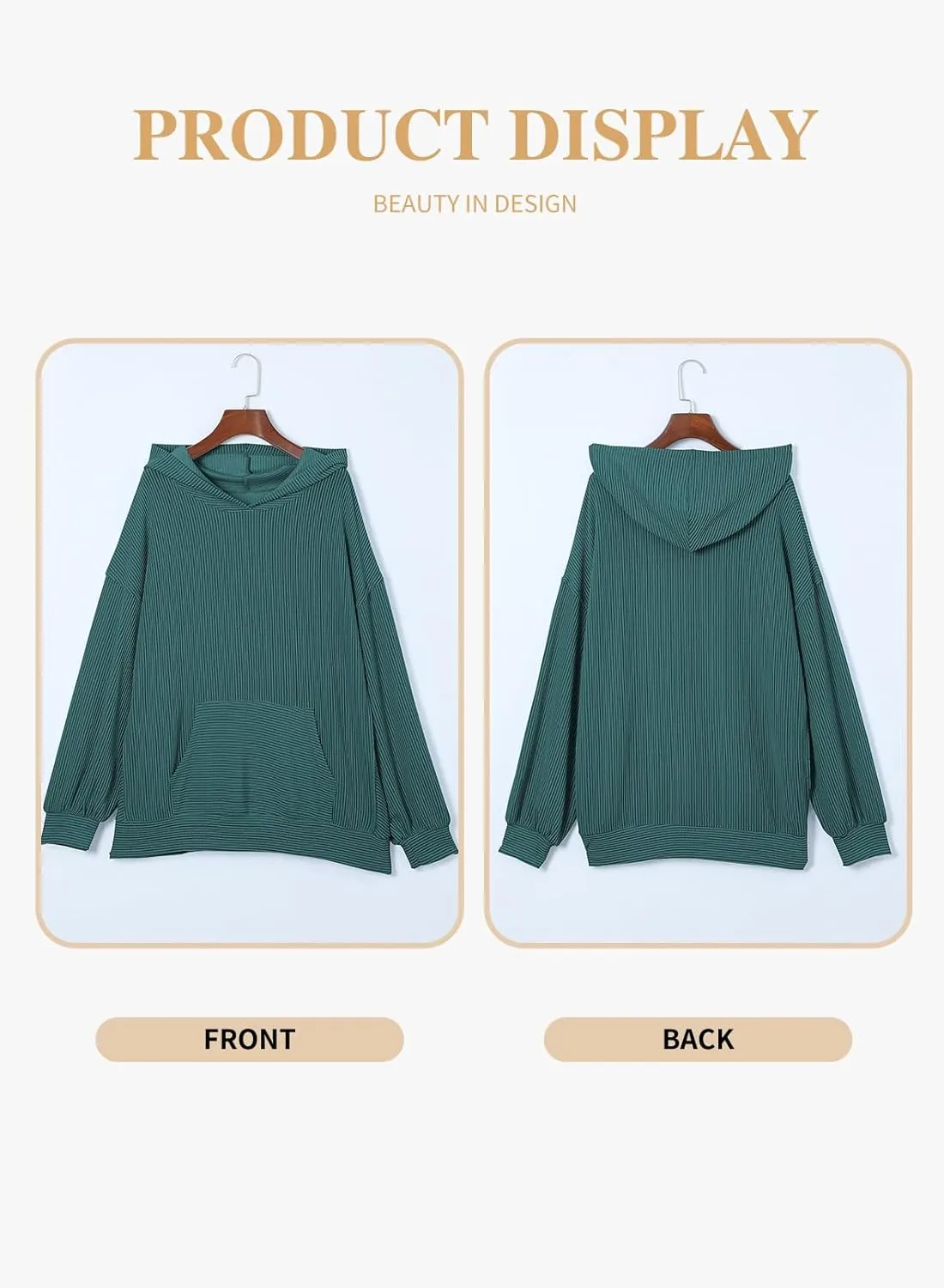 Eytino Women Plus Size Sweatshirt Casual Solid Long Sleeve Pullover Hoodies Tops with Pockets(1X-5X)