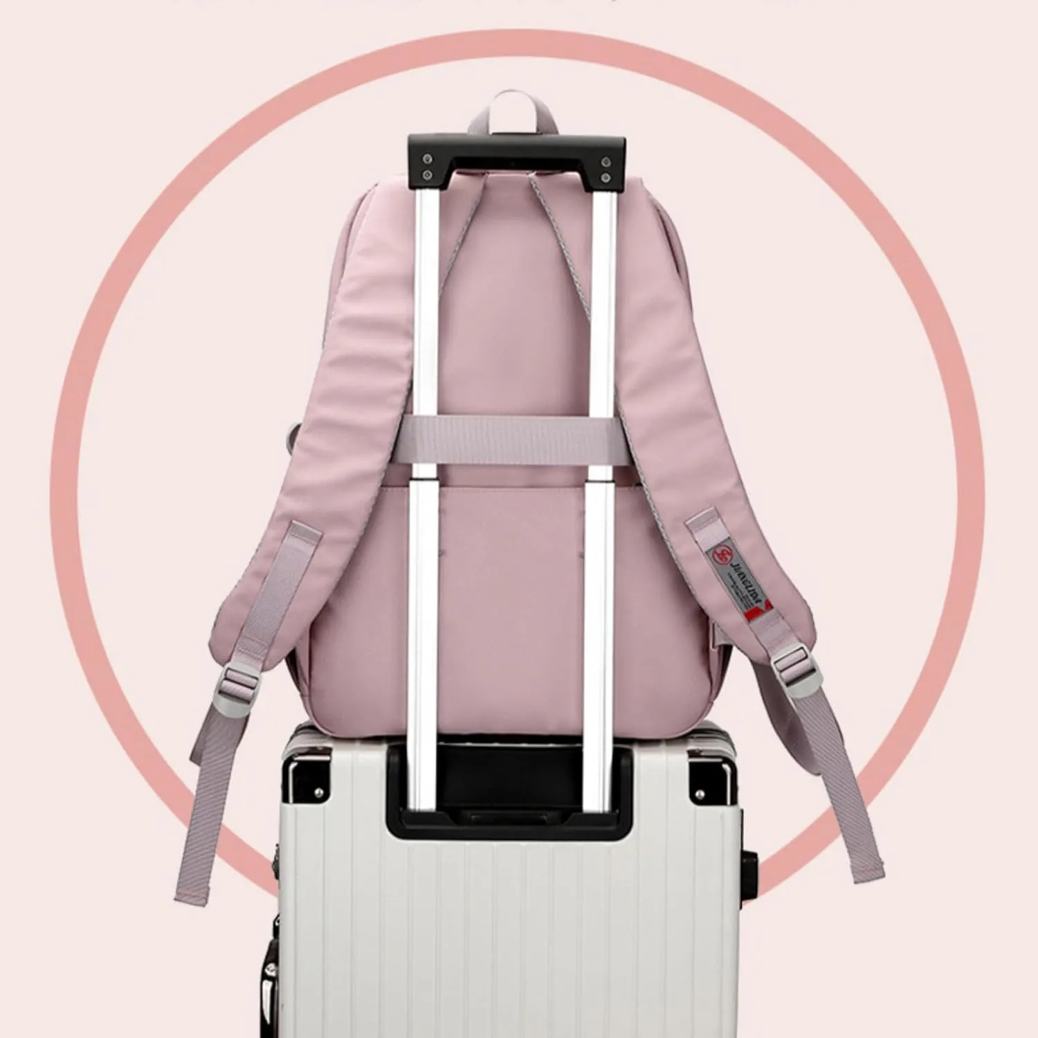Fashion Backpack with 1pc Cartoon Bear Accessory Cute Big Capacity Lightweight 3 Compartments Laptop Travel Versatile (Purple)