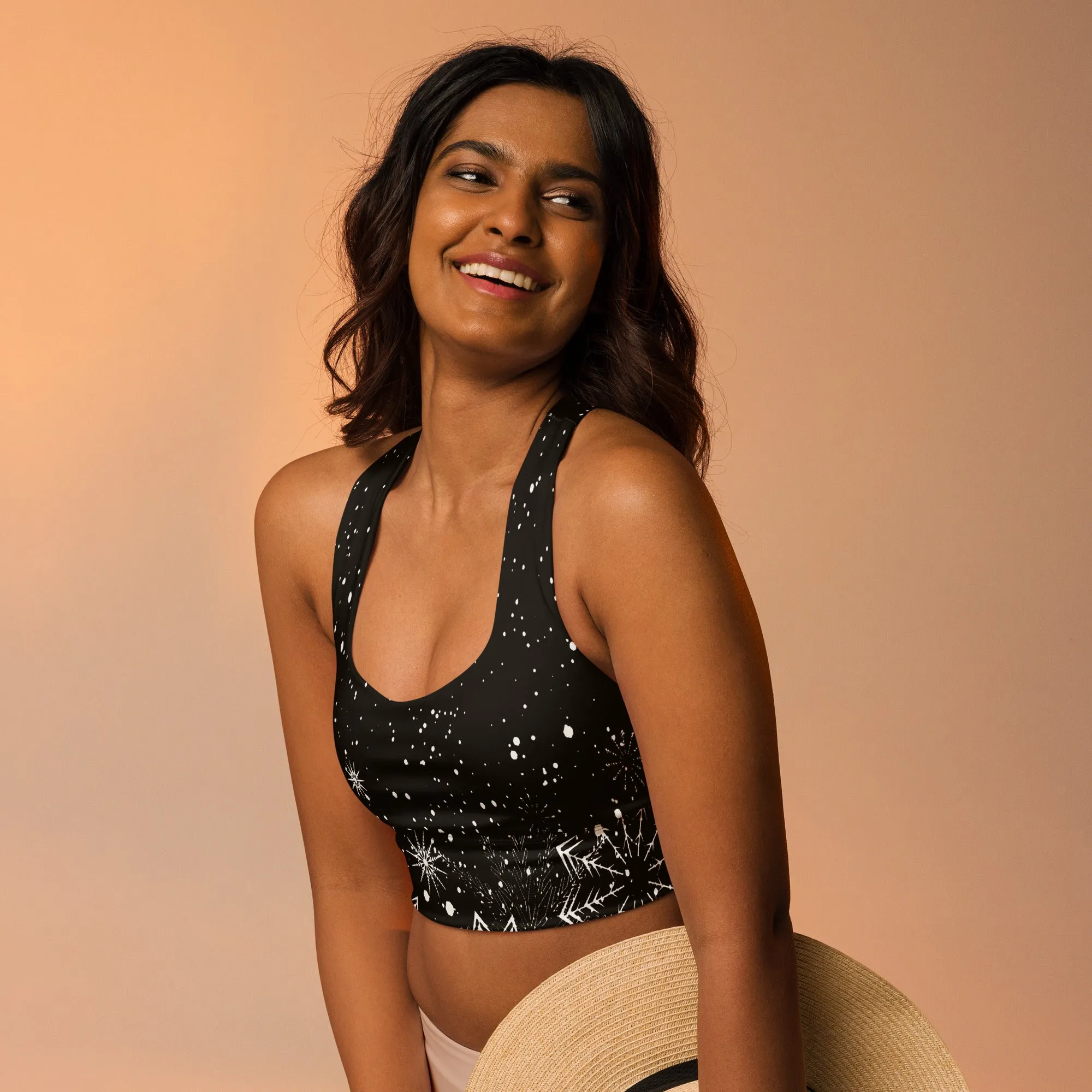 Festive Yoga Longline Sports Bra, lioness-love