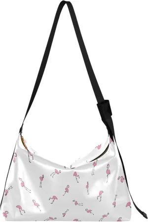 Flamingo Pink Flamingos Soft Leather Hobo Bags for Women Women's Large Purse Soft Animal Print Ladies Hobo Handbags