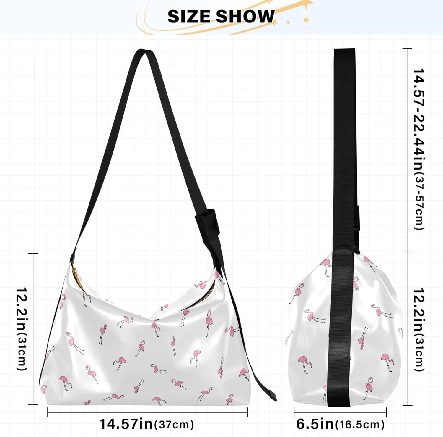 Flamingo Pink Flamingos Soft Leather Hobo Bags for Women Women's Large Purse Soft Animal Print Ladies Hobo Handbags