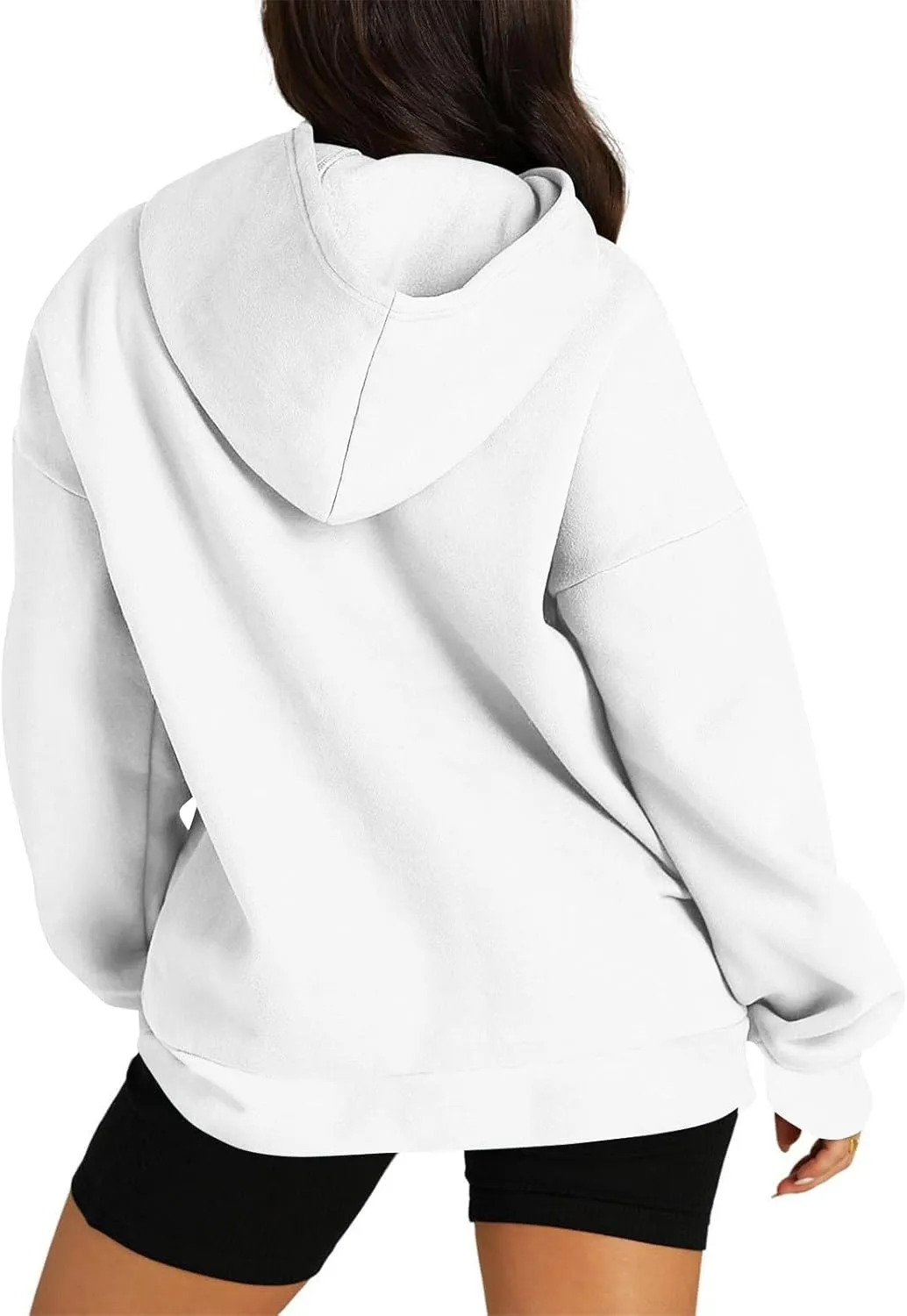 Fleece Hoodies for Women Baggy Drop Shoulder Oversized Sweatshirt Trendy Y2K Hoodie Casual Pullover Tops with Pockets