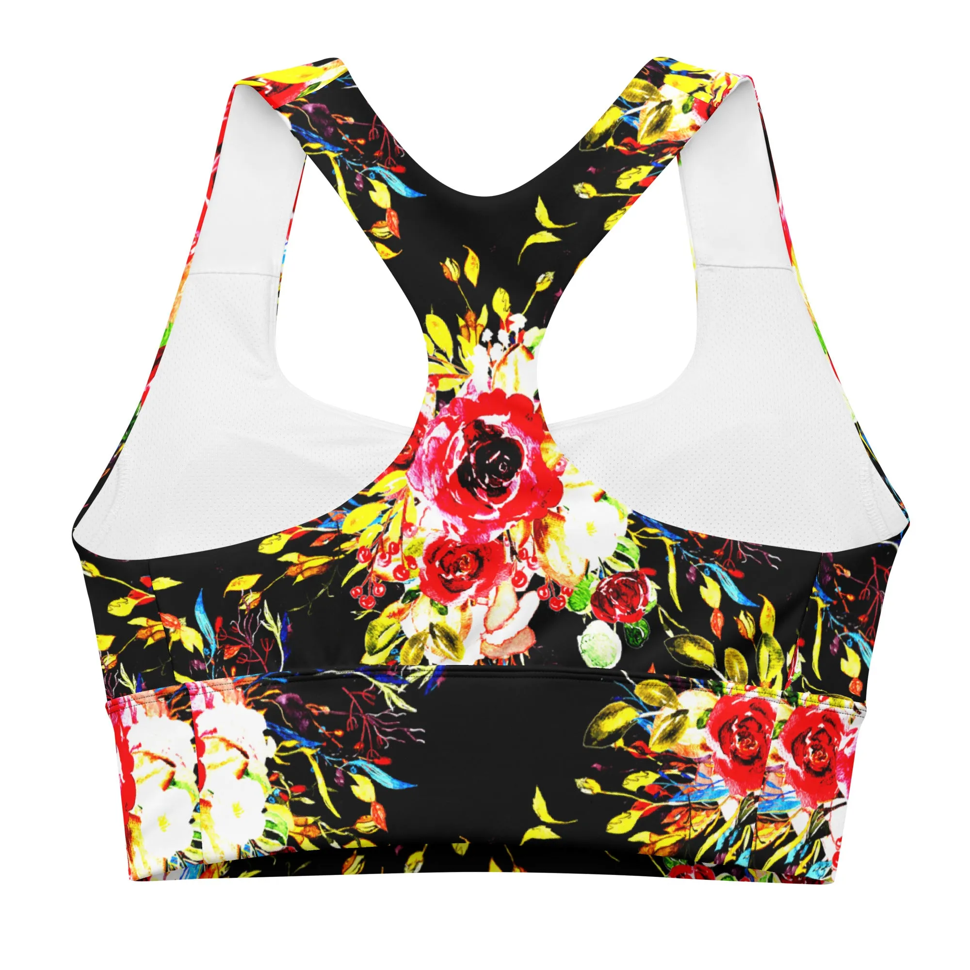 Floral Print Best Longline Sports Bra, lioness-love