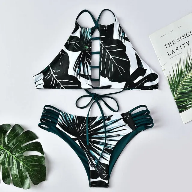Floral print Bikini Set Women 2020 Sunflower Two-Pieces swimming suits swimwear strapless push up swimsuit sxey Beach wear