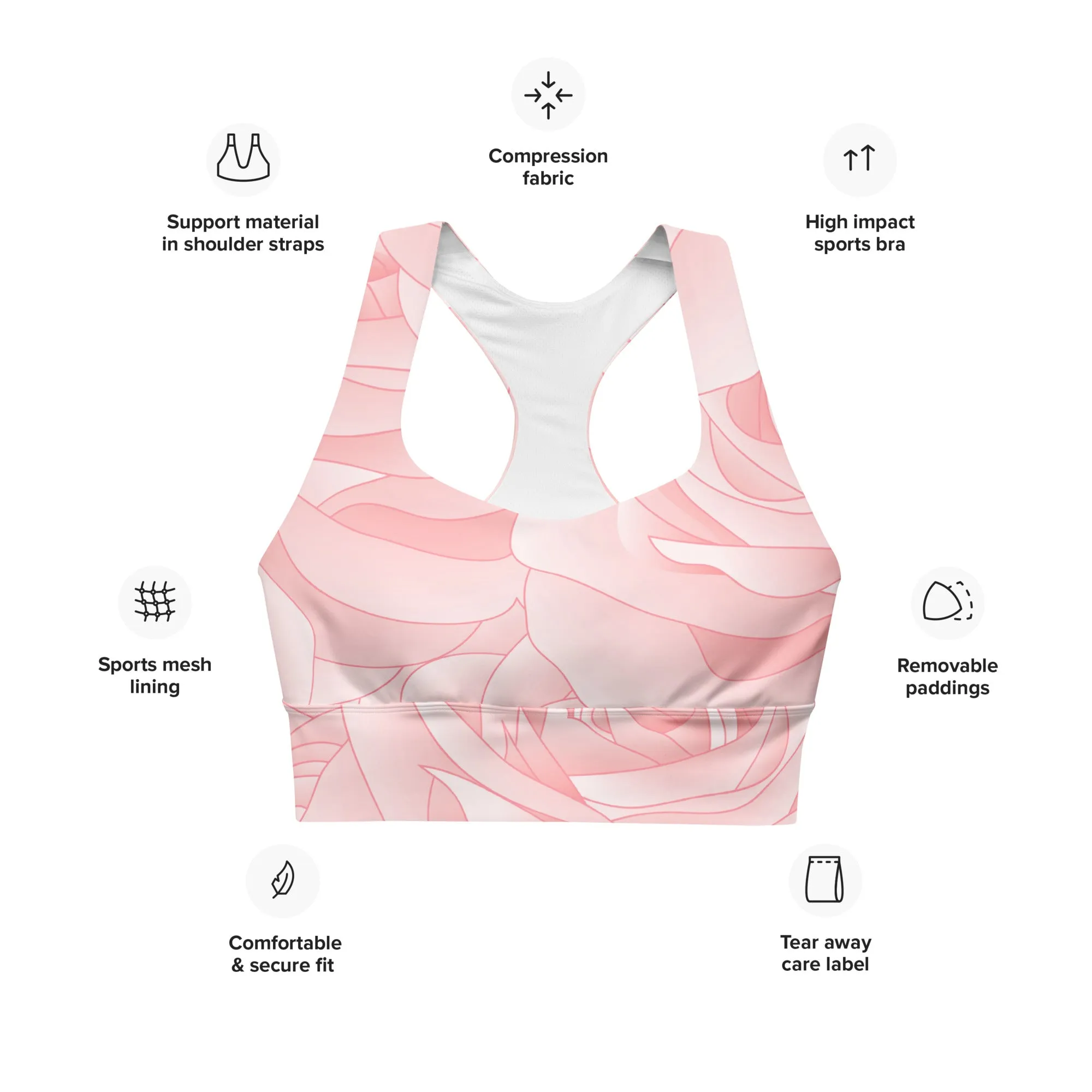Floral Rose Sports Bra Activewear