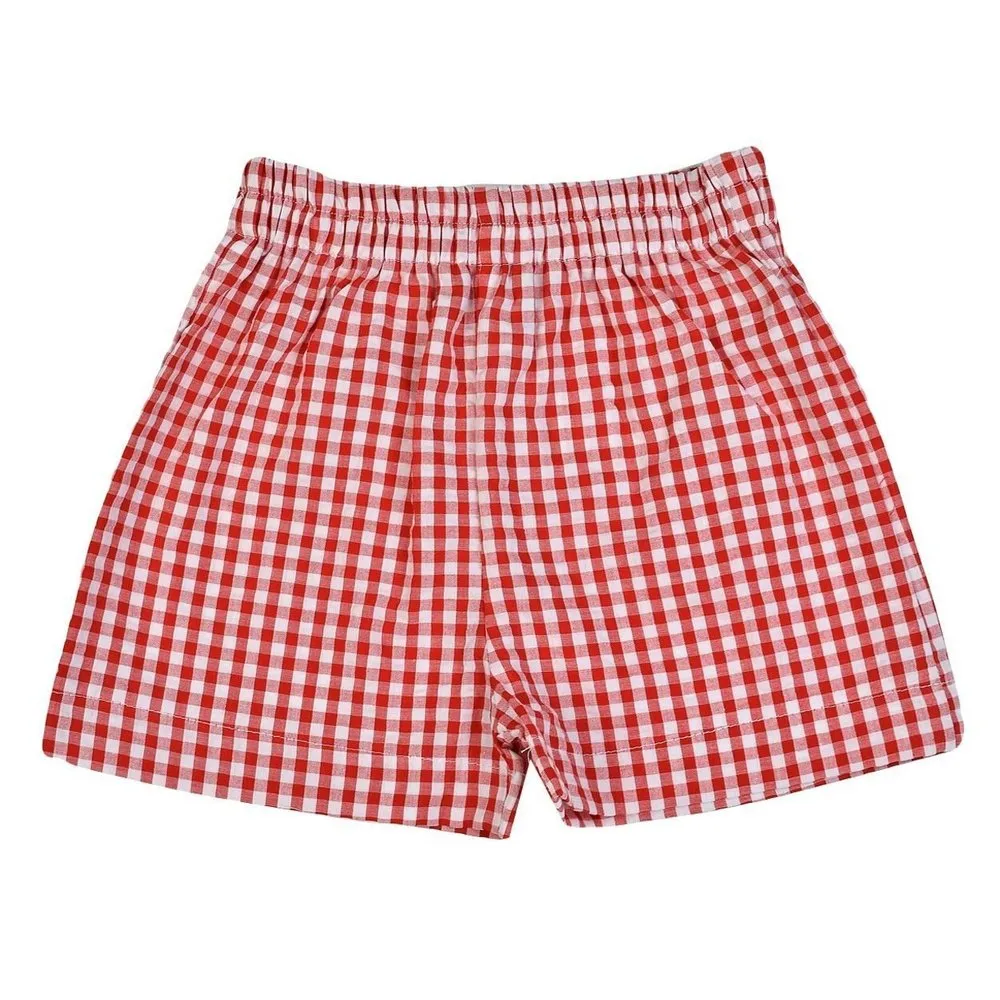 Funtasia Too Boys Red Check Pull On Shorts