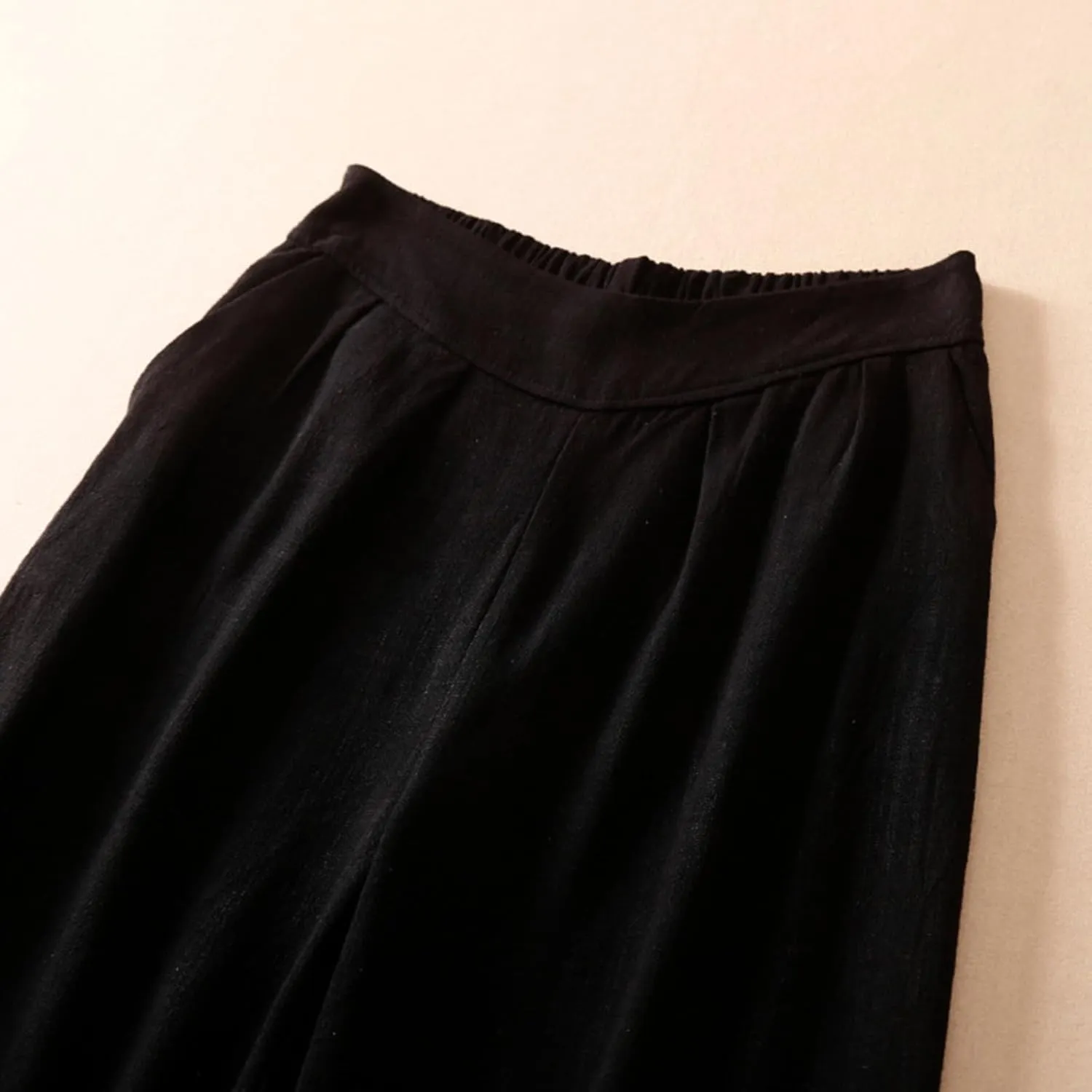 FZYLQY Women Cotton Linen Pants Casual Wide Leg Palazzo Pants High Waist Loose Capri Pants 2025 Summer Trousers with Pockets