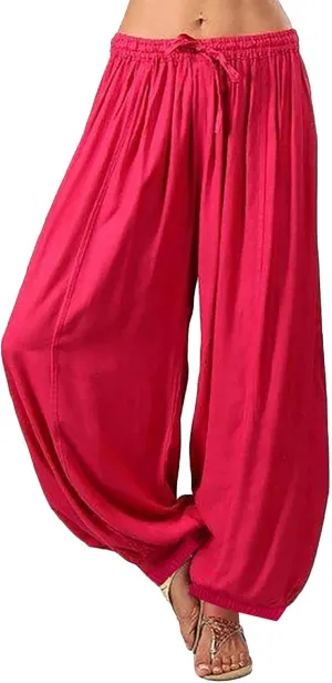 FZYLQY Women Plus Size Harem Pants Hippie Boho Baggy Yoga Trousers Summer Boho Casual Loose Pants with Drawstring Yoga Pants