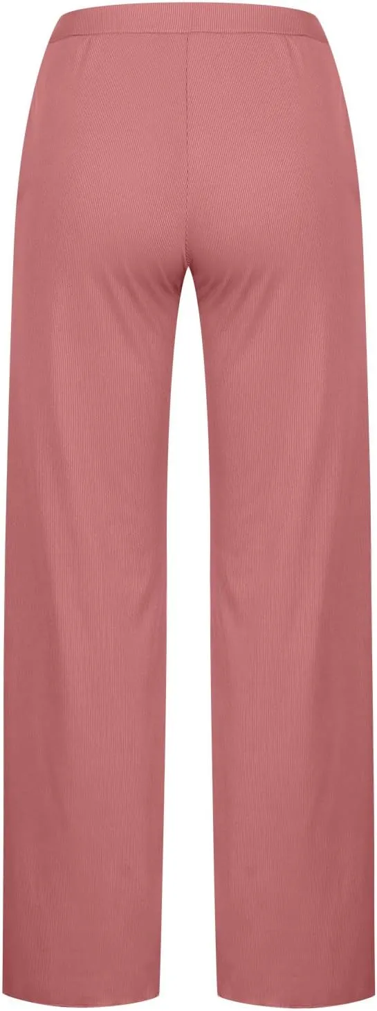 FZYLQY Women's Palazzo Pants High Waisted Boho Casual Drawstring Linen Pants Trousers with Pockets Linen Blend Cargo Pants