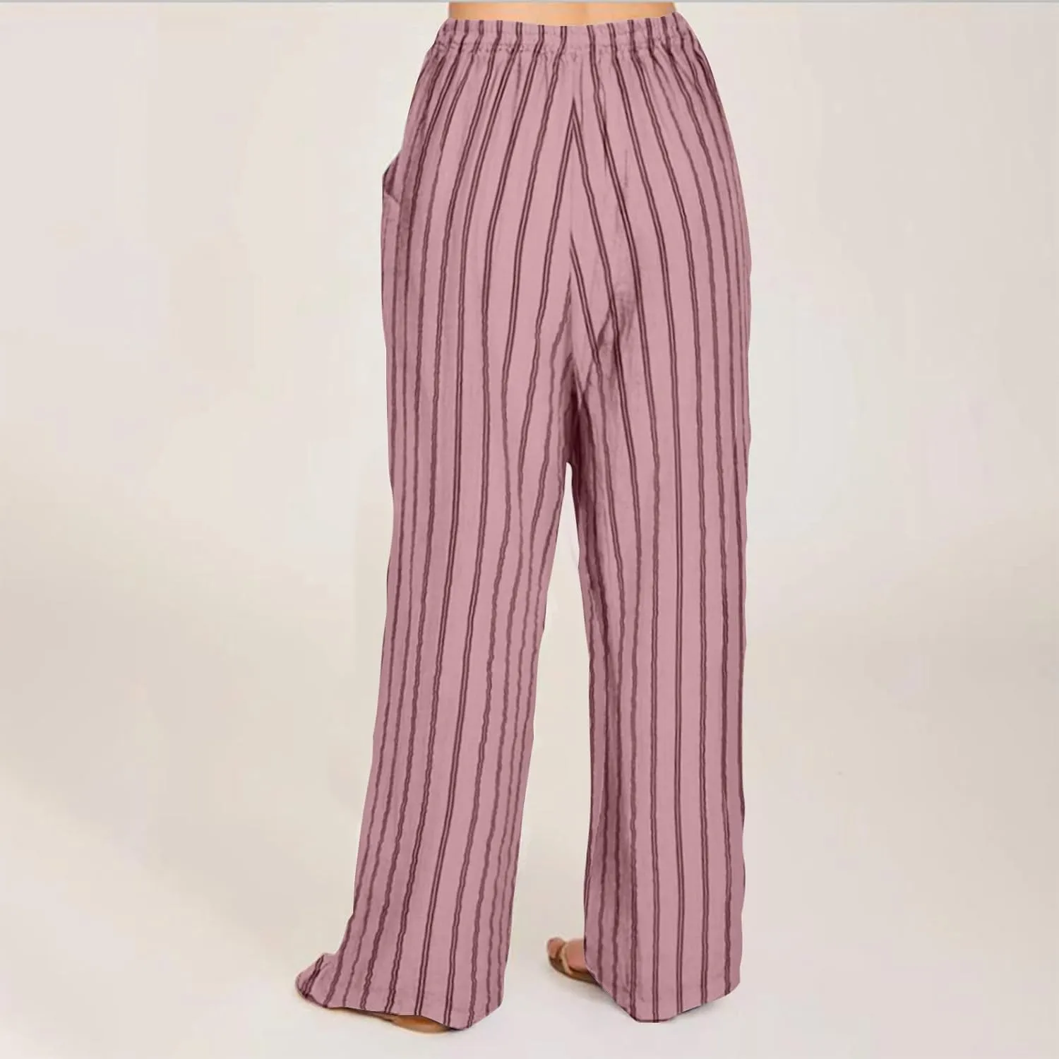 FZYLQY Women's Summer Drawstring Waist Wide Leg Loose Cotton Linen Palazzo Pants 2025 Boho Beach Travel Vacation Outfits